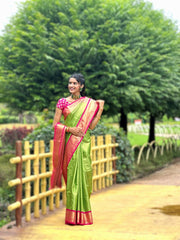 Green Kanjivaram Soft Silk Saree