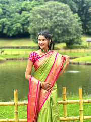 Green Kanjivaram Soft Silk Saree