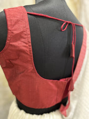 Exclusive Short Sleeves Design Blouse - Maroon