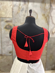 Exclusive Short Sleeves Design Blouse - Red