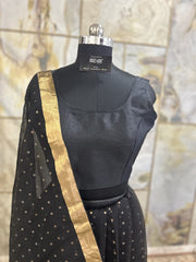 Exclusive Short Sleeves Design Blouse - Black