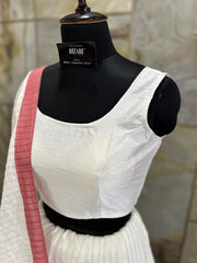 Exclusive Short Sleeves Design Blouse - White