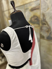 Exclusive Short Sleeves Design Blouse - White