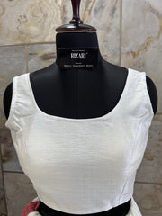 Exclusive Short Sleeves Design Blouse - White