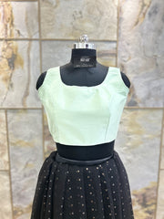 Exclusive Short Sleeves Design Blouse - Light Green