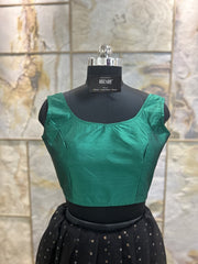 Exclusive Short Sleeves Design Blouse - Green