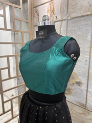 Exclusive Short Sleeves Design Blouse - Green