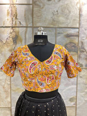 Yellow Kalamkari Cotton Blouse