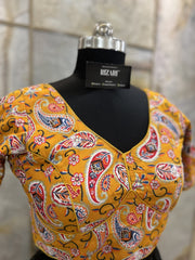 Yellow Kalamkari Cotton Blouse