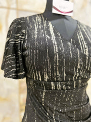 Bodycon Pleat Detail Dress Black