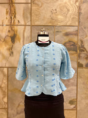 Flared Button Down Crop Top