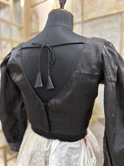 Black Organza full sleeves Crop Top cum Blouse