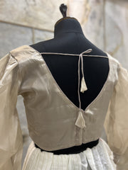 Mocha Organza full sleeves Crop Top cum Blouse