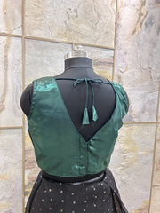 Green Front Pleated Designer Blouse