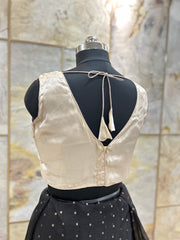 Mocha Front Pleated Designer Blouse