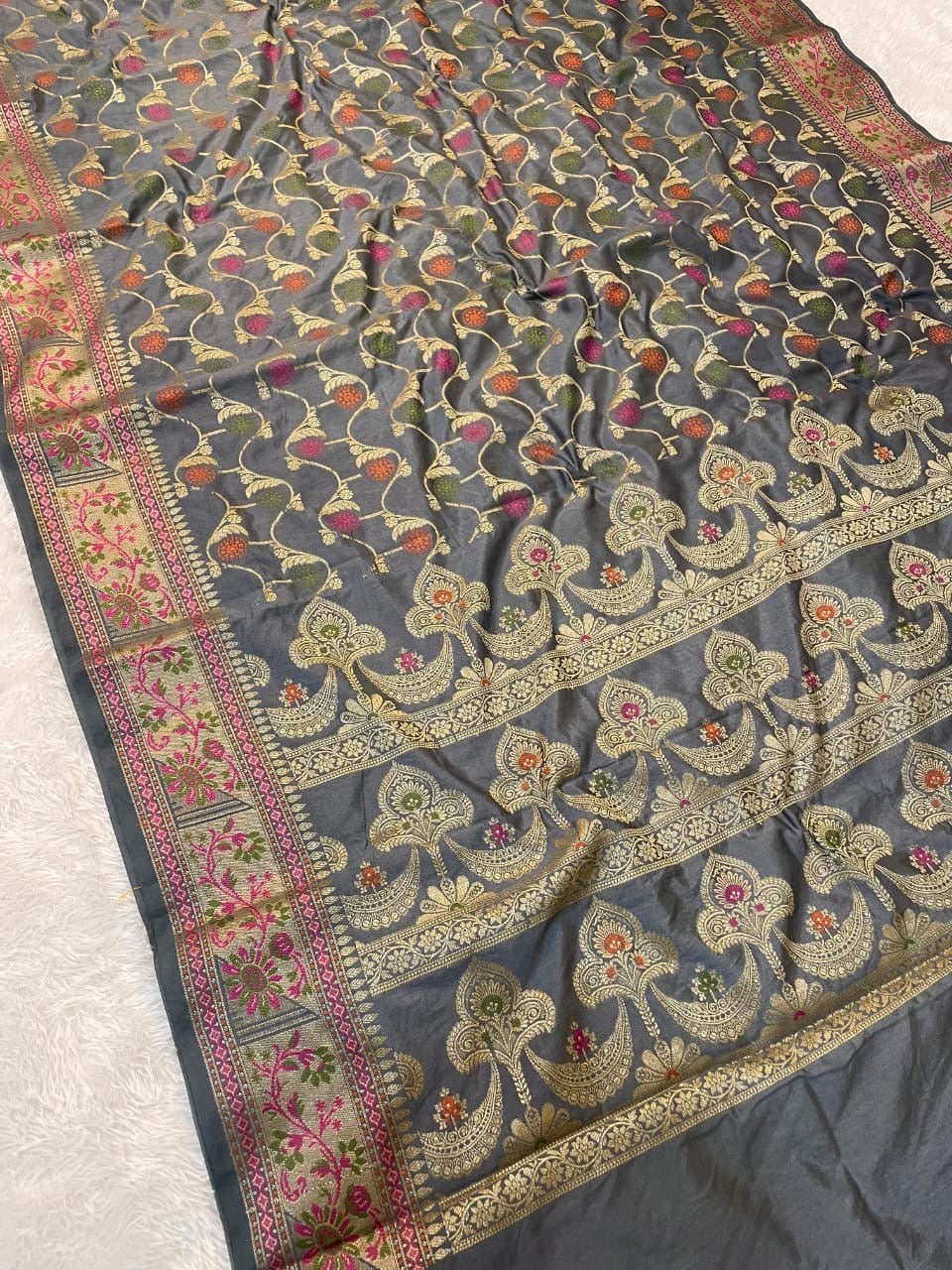 Semi Katan Banarasi Saree