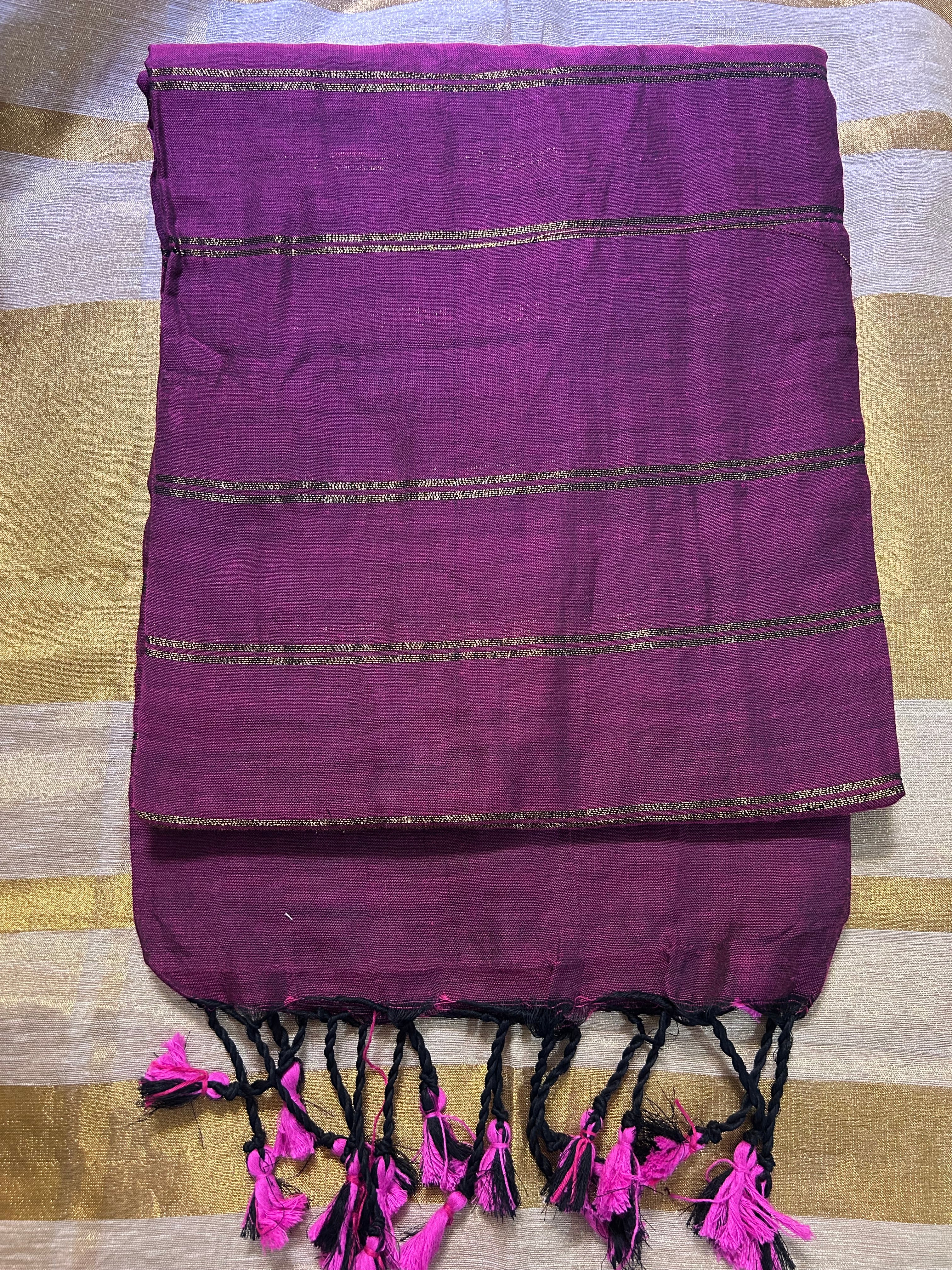 Cotton 
 Saree with Jari Stripes