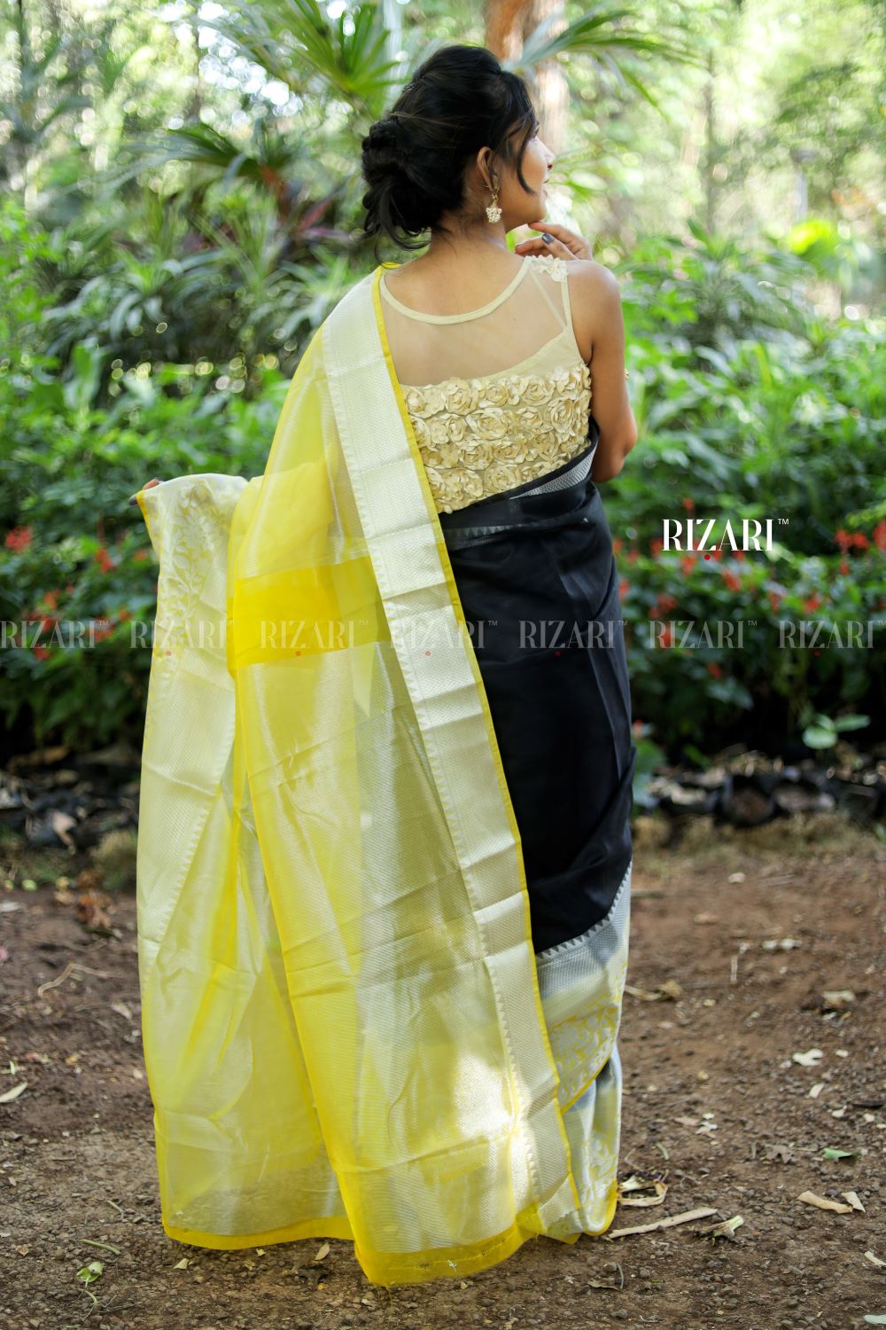 Black Organza Saree