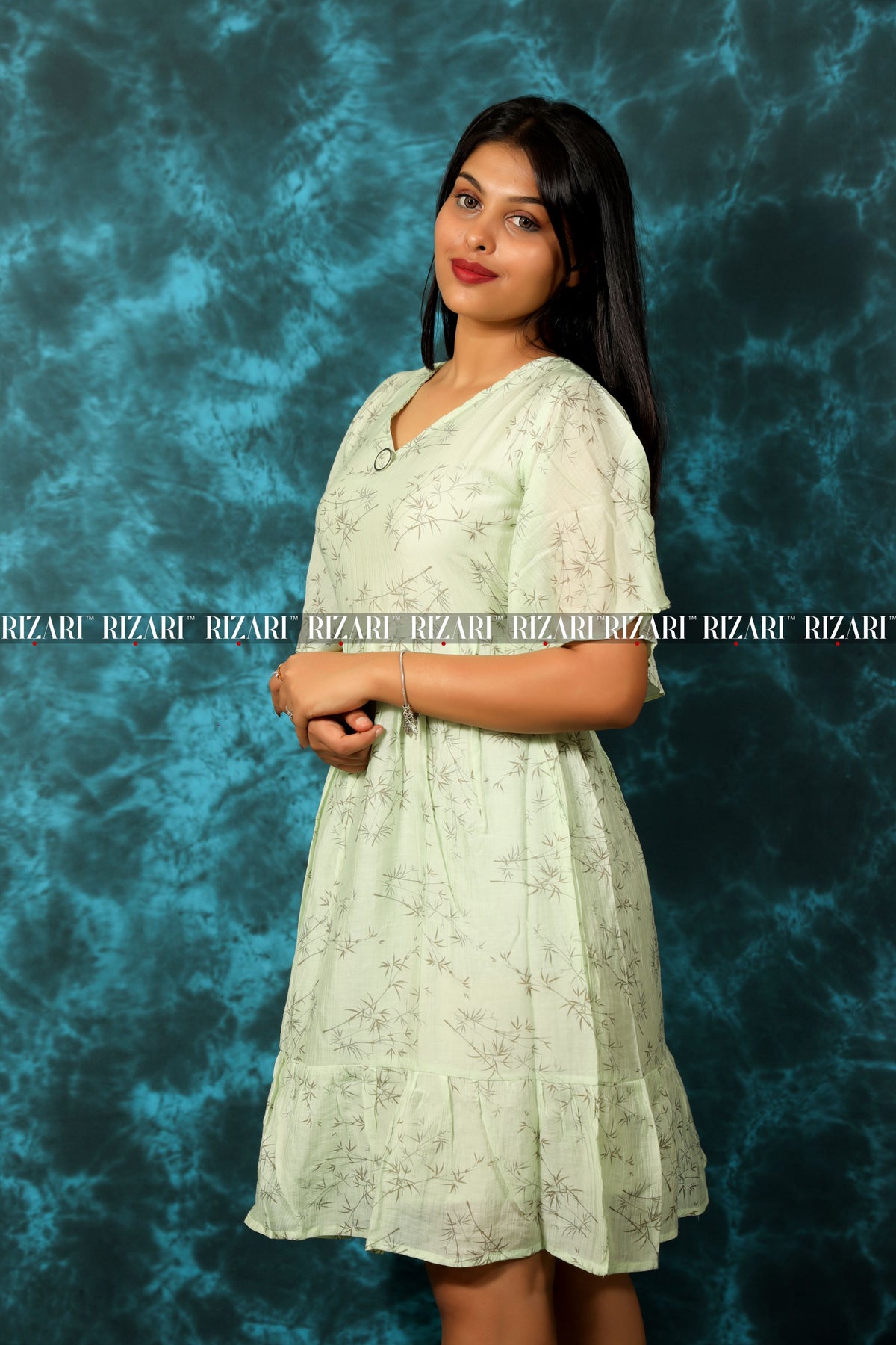 Fit and Flare Dress with Flutter Sleeves