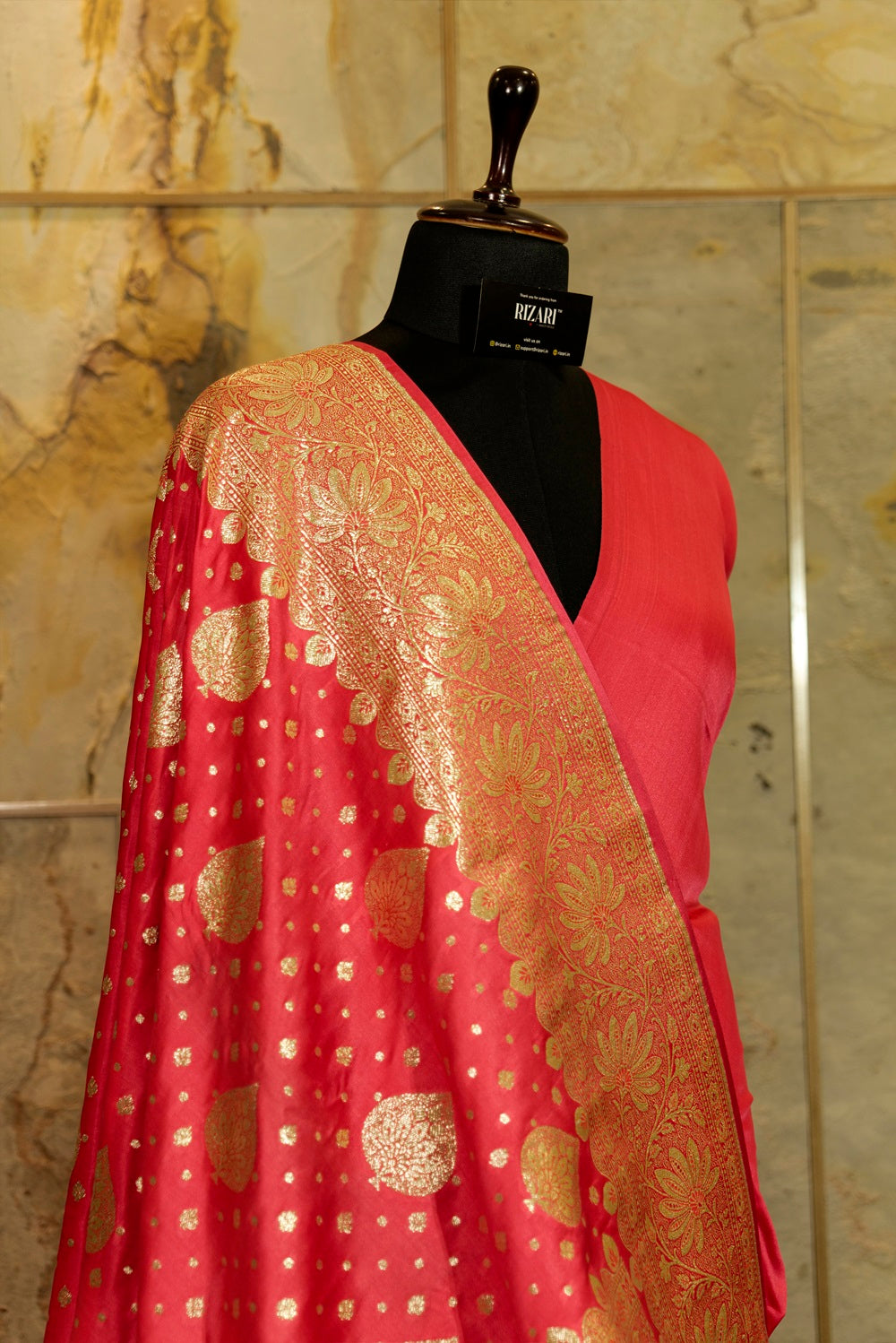 Pink Banarasi Katan Silk Saree