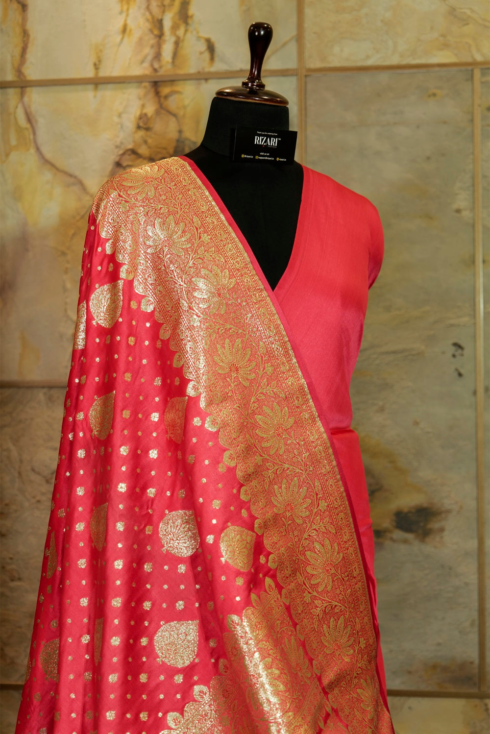 Pink Banarasi Katan Silk Saree