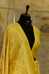 Lemon Yellow Banarasi Saree