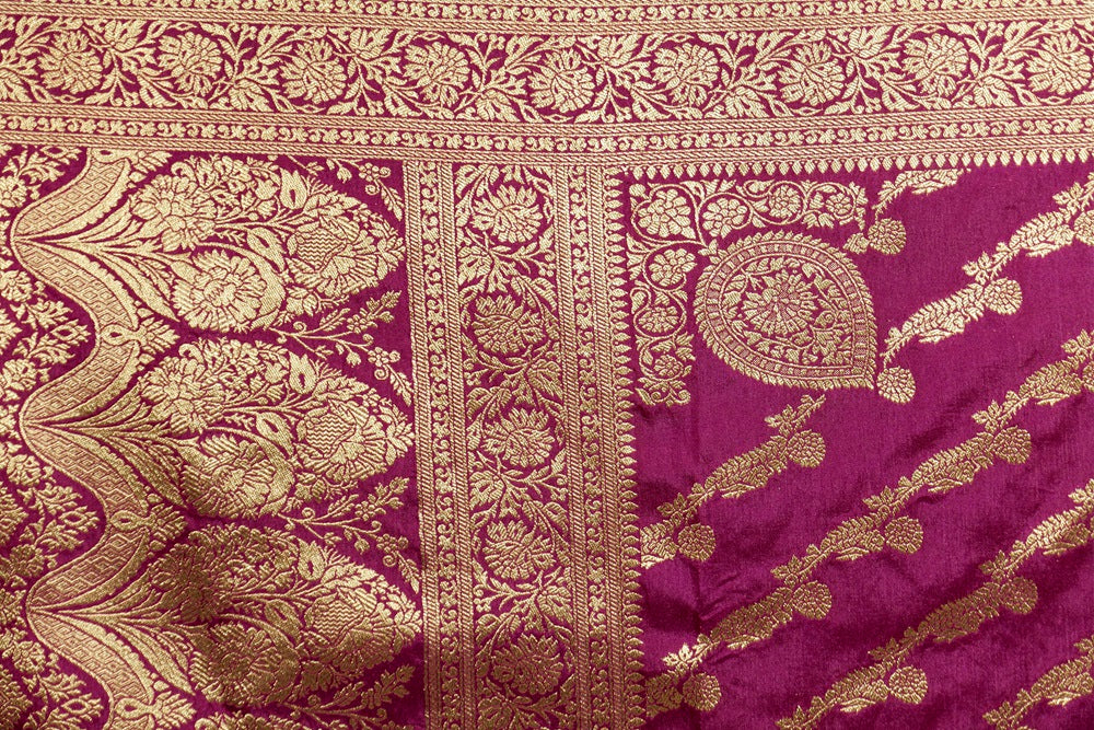 Magenta Banarasai Saree