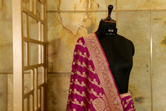 Magenta Banarasai Saree