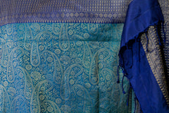 Teal shade Elegant Kanjivaram Hand Woven Pure Silk