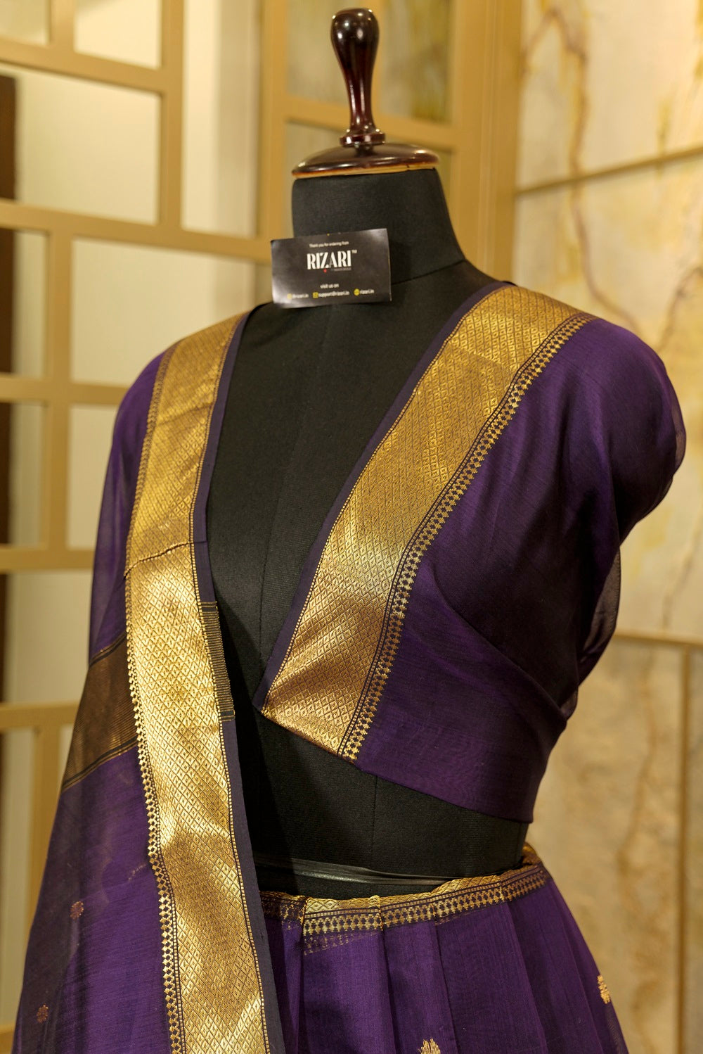 Purple Maheshwari Silk Saree