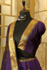 Purple Maheshwari Silk Saree