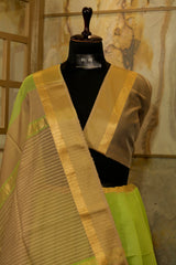 Olive Green Maheshwari Saree