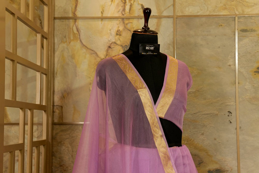 Mauve Organza Saree