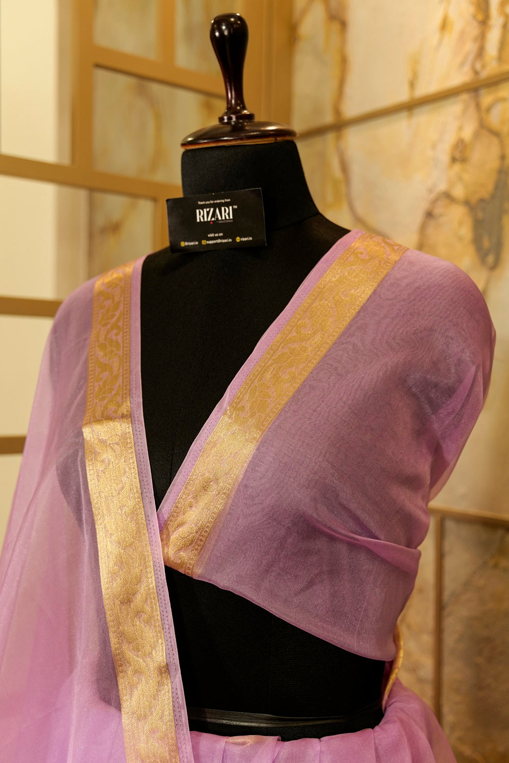 Mauve Organza Saree