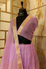 Mauve Organza Saree