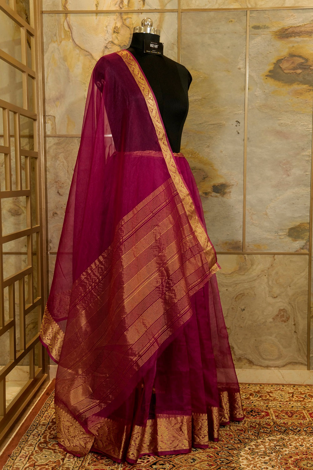 Magenta Organza Saree