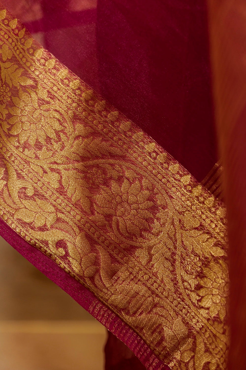 Magenta Organza Saree