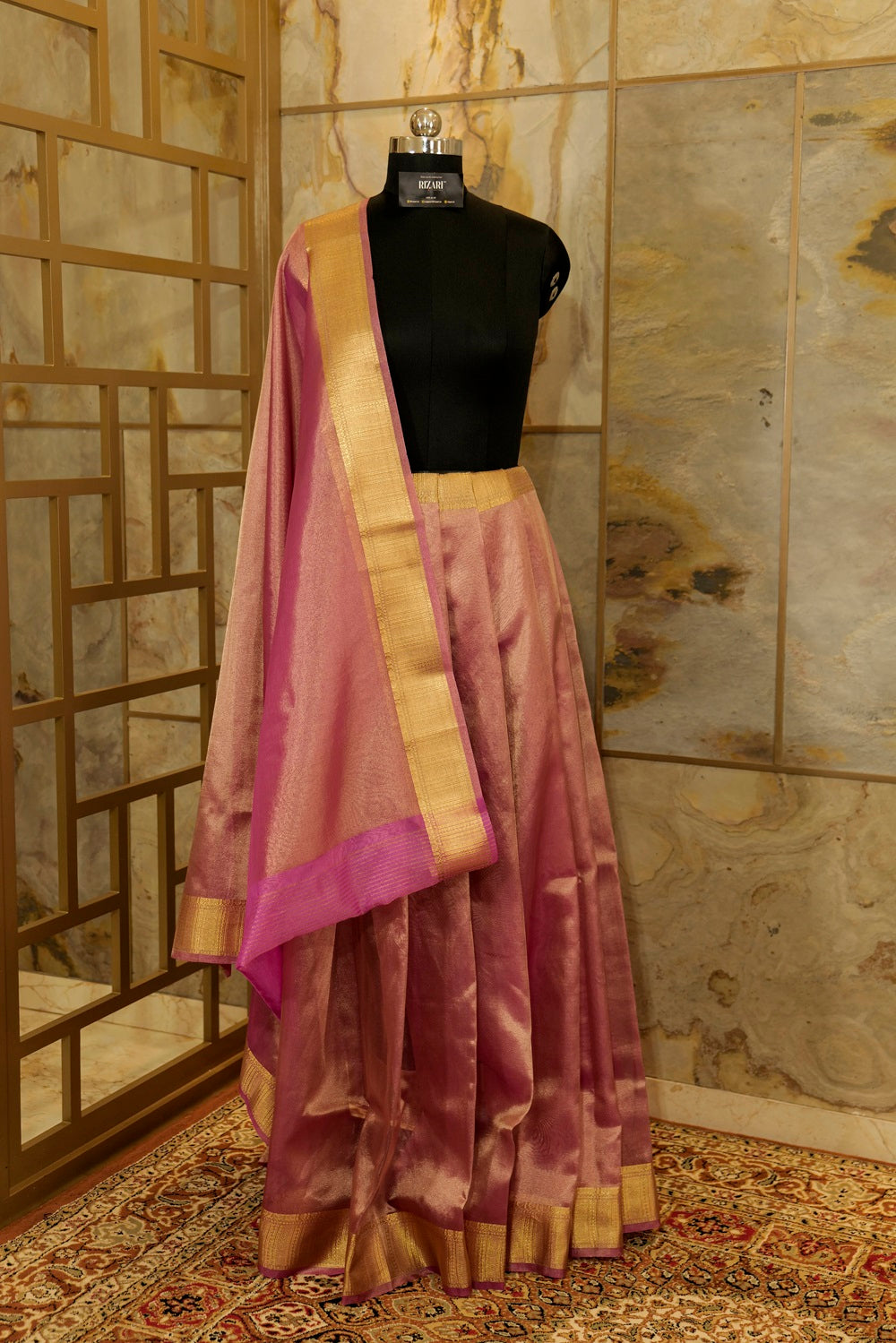 Pastel Pink Tissue Saree