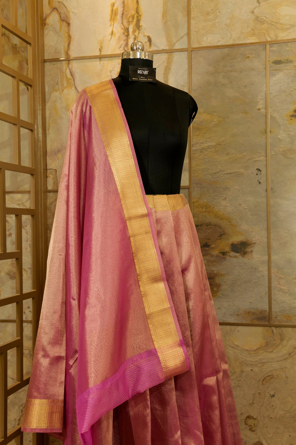 Pastel Pink Tissue Saree