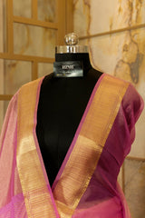 Pastel Pink Tissue Saree