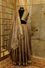 Coal Tissue Saree Striped