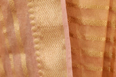 Peach Tissue Saree Striped