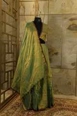 Green and Gold tone Tissue Saree