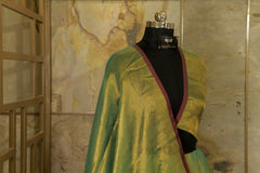 Green and Gold tone Tissue Saree