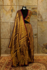 Purple and Gold tone Tissue Saree