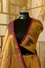 Purple and Gold tone Tissue Saree