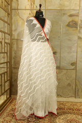 Exclusive Jamdani White Saree Handwoven