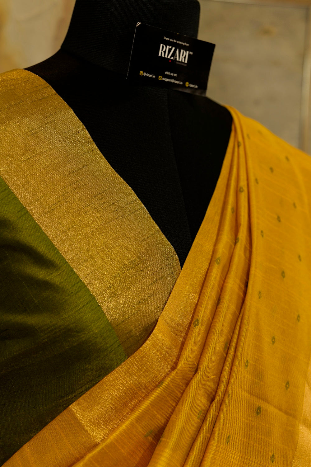 Yellow Saree with all over buttis