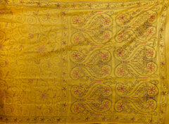 Yellow Katha tussar saree