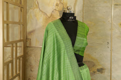 Green Saree with Ghicha Dark green Pallu